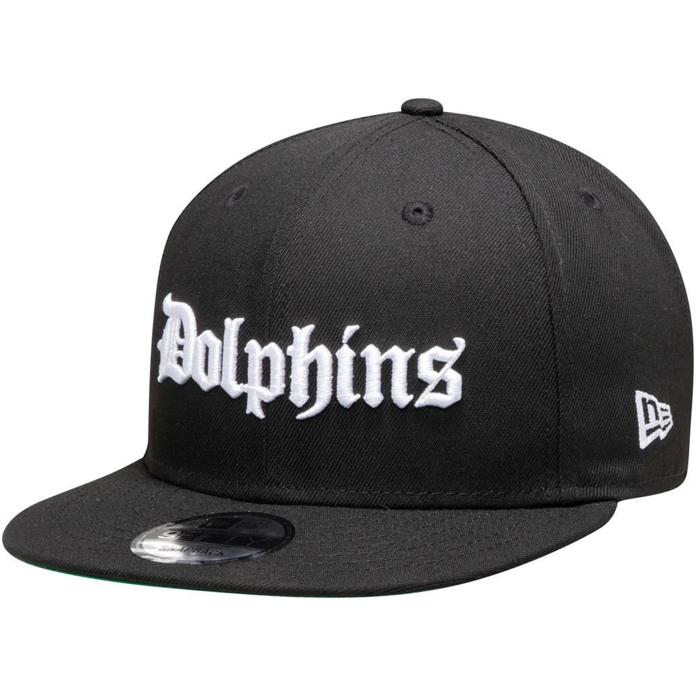 Miami Dolphins Black Snapback Cap with White Embroidery NWOT!